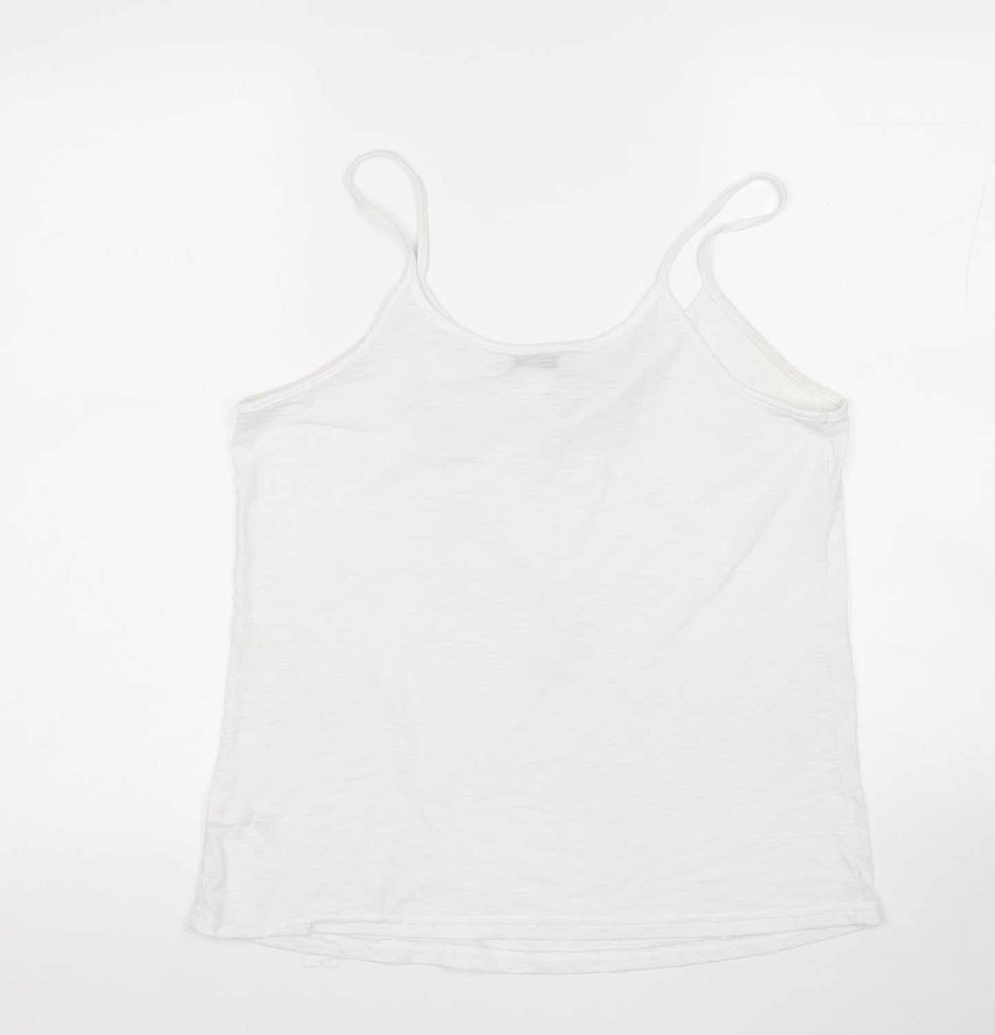Papaya Womens White  Polyester Basic Tank Size 12 Round Neck