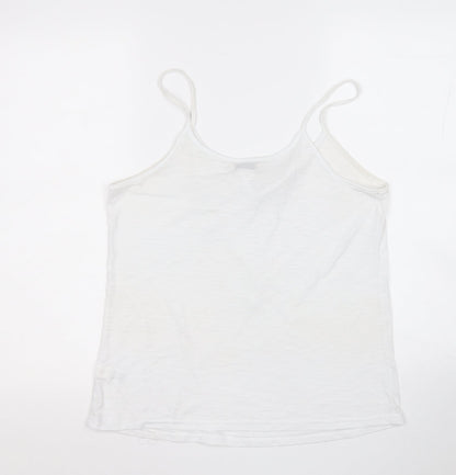 Papaya Womens White  Polyester Basic Tank Size 12 Round Neck