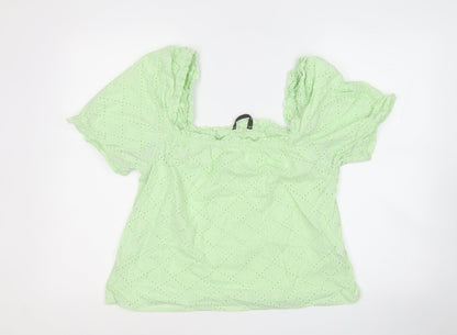 Womens UK Size M Dunnes Stores Green Basic T-Shirt