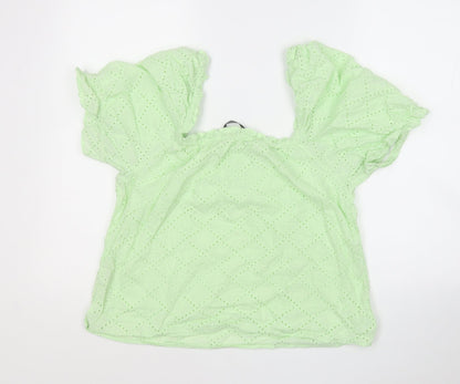 Womens UK Size M Dunnes Stores Green Basic T-Shirt