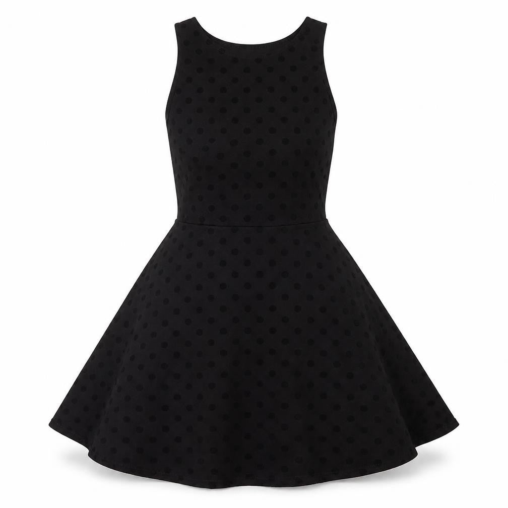 Atmosphere Womens Black Polka Dot Polyester Fit & Flare  Size 8  Round Neck