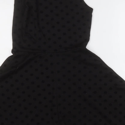 Atmosphere Womens Black Polka Dot Polyester Fit & Flare  Size 8  Round Neck