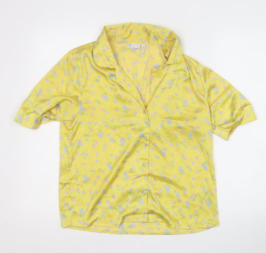 Womens UK Size 8 ASOS Yellow Basic Button-Up