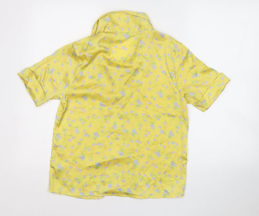 Womens UK Size 8 ASOS Yellow Basic Button-Up