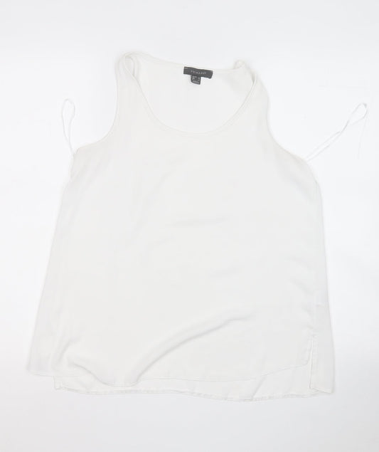 Primark Womens White  Polyester Basic Blouse Size 12 Round Neck