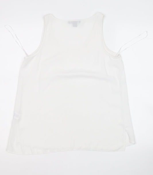 Primark Womens White  Polyester Basic Blouse Size 12 Round Neck