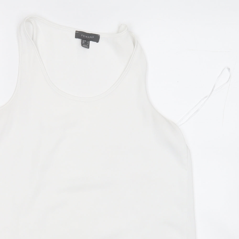 Primark Womens White  Polyester Basic Blouse Size 12 Round Neck