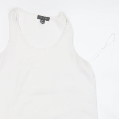 Primark Womens White  Polyester Basic Blouse Size 12 Round Neck