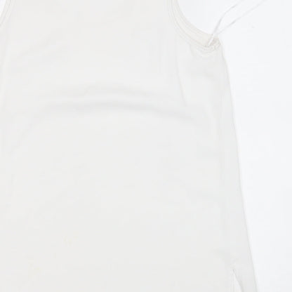 Primark Womens White  Polyester Basic Blouse Size 12 Round Neck