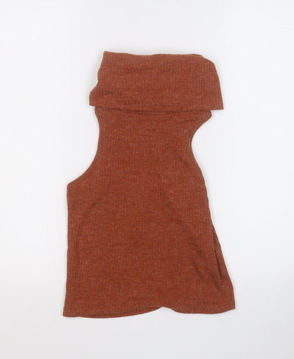 glamrous Womens Brown Roll Neck  Acrylic Pullover Jumper Size S