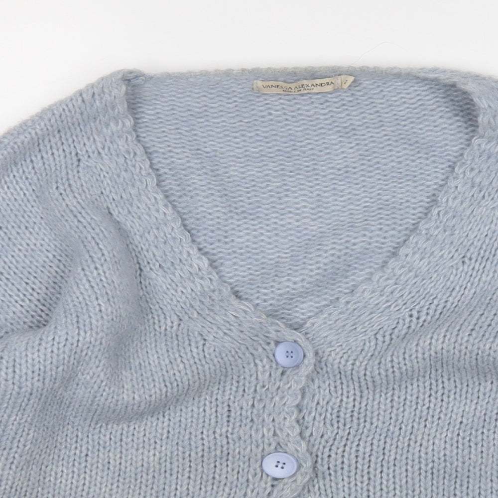 Womens UK Size M vanessa alexandra Blue Cardigan Jumper