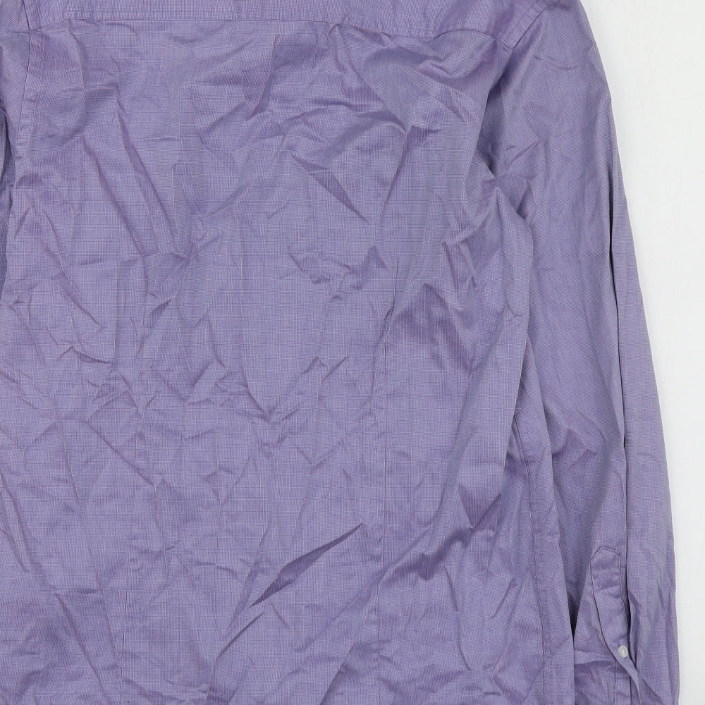 Selected Mens Purple  Cotton  Button-Up Size S Collared