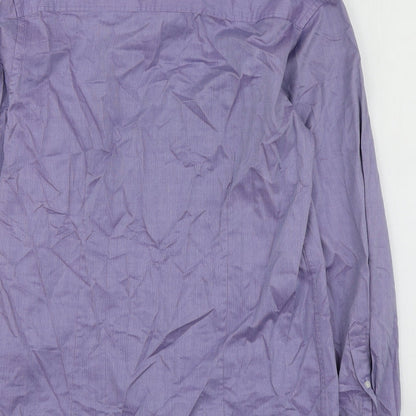 Selected Mens Purple  Cotton  Button-Up Size S Collared