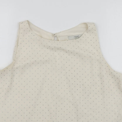 NEXT Womens Beige  Polyester Basic Blouse Size 12 Round Neck