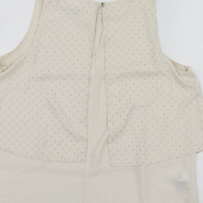NEXT Womens Beige  Polyester Basic Blouse Size 12 Round Neck