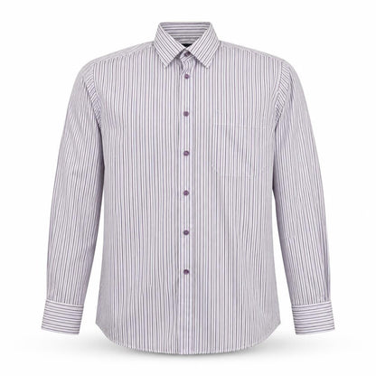 Taylor & Wright Mens Purple Striped Polyester  Button-Up Size 15 Collared