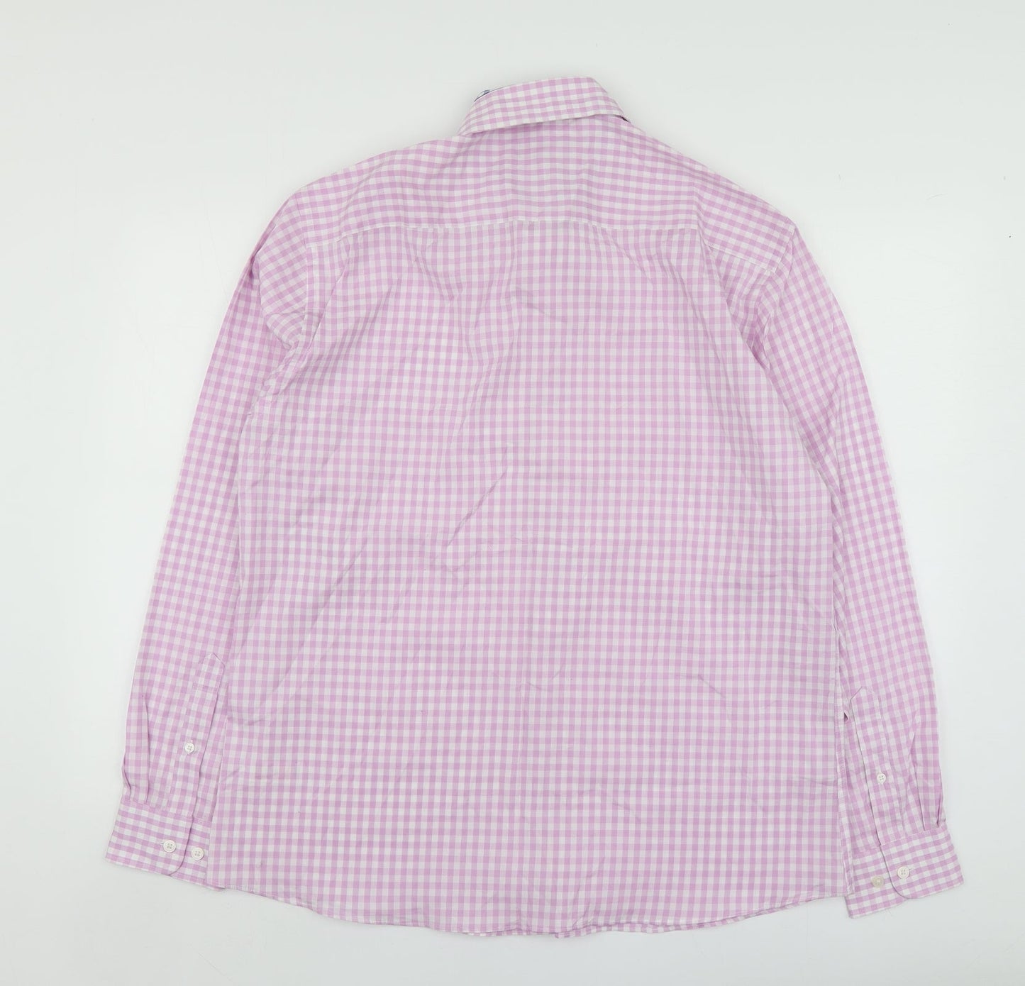 Mens UK Size L New Haven Pink  Button-Up Long Sleeve Casual Shirt
