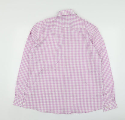 Mens UK Size L New Haven Pink  Button-Up Long Sleeve Casual Shirt