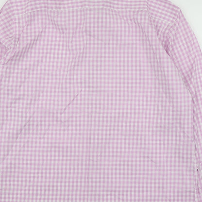 Mens UK Size L New Haven Pink  Button-Up Long Sleeve Casual Shirt
