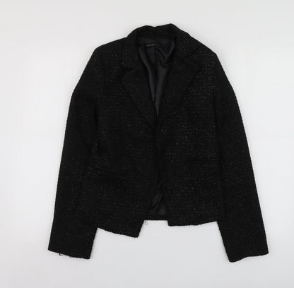 Exhibit Womens Black  Polyester Jacket Suit Jacket Size 12