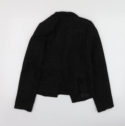 Exhibit Womens Black  Polyester Jacket Suit Jacket Size 12