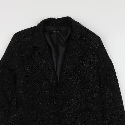 Exhibit Womens Black  Polyester Jacket Suit Jacket Size 12
