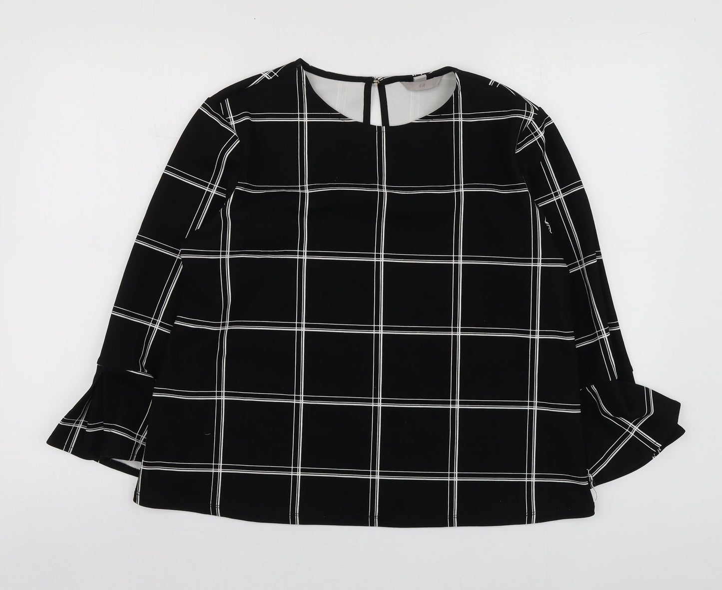 Womens UK Size M H&M Black Basic Blouse
