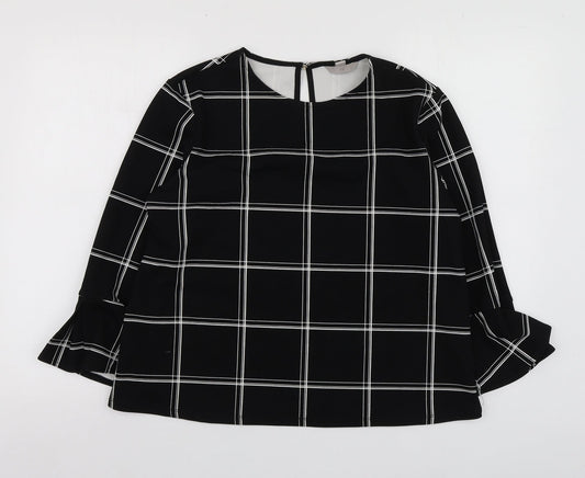 Womens UK Size M H&M Black Basic Blouse