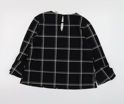 Womens UK Size M H&M Black Basic Blouse