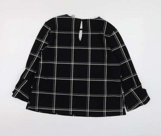 Womens UK Size M H&M Black Basic Blouse