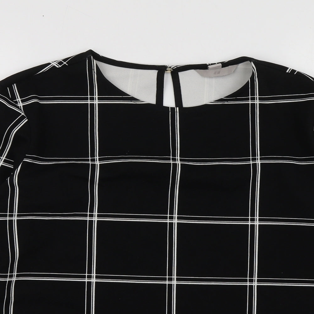 Womens UK Size M H&M Black Basic Blouse