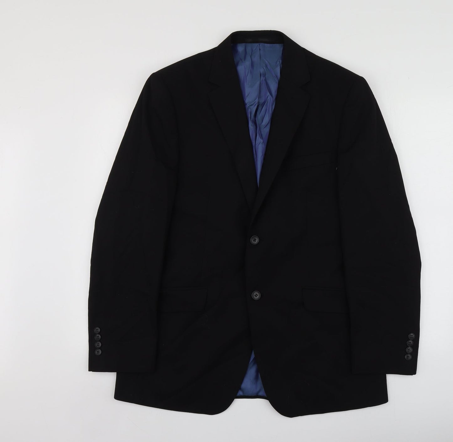 Mens UK Size 40 Charlton Gray Regular Black Suit Jacket