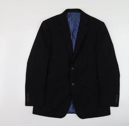 Mens UK Size 40 Charlton Gray Regular Black Suit Jacket