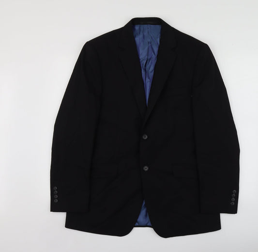 Mens UK Size 40 Charlton Gray Regular Black Suit Jacket