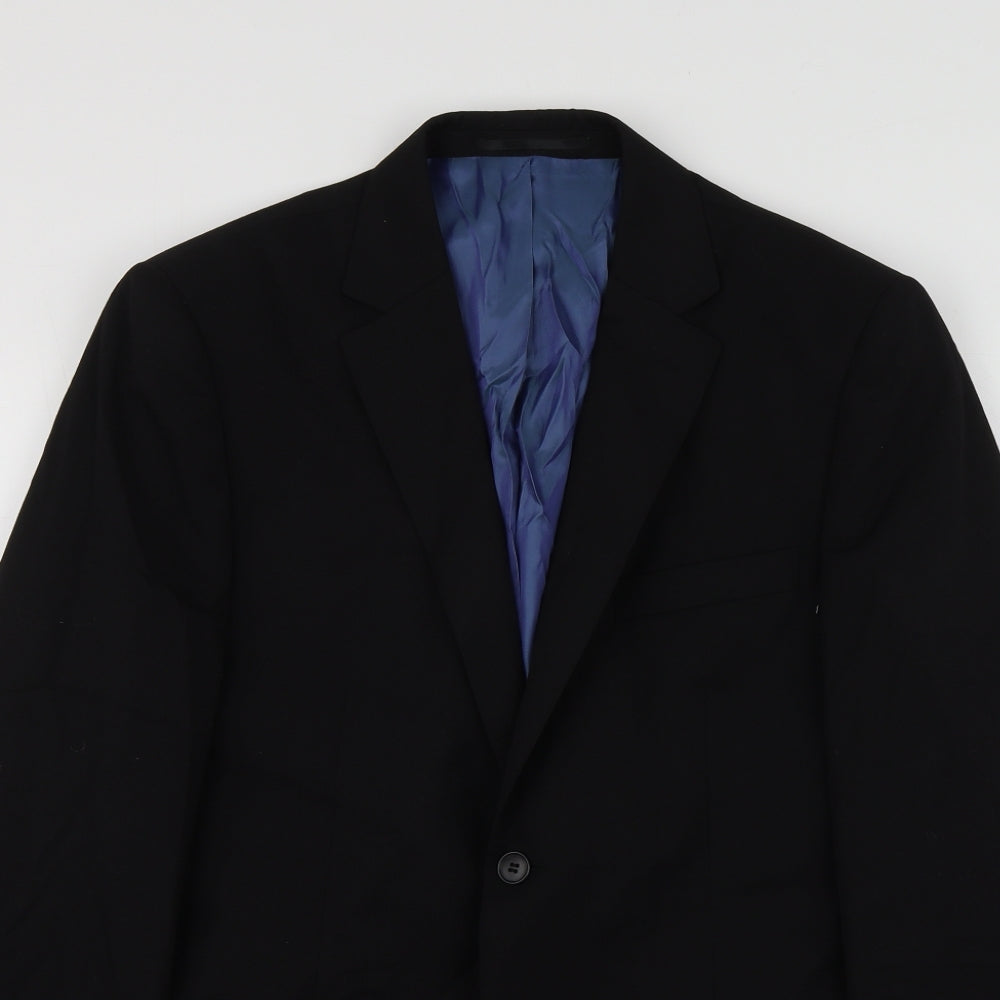 Mens UK Size 40 Charlton Gray Regular Black Suit Jacket