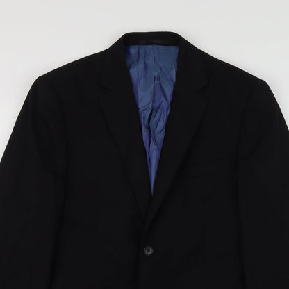 Mens UK Size 40 Charlton Gray Regular Black Suit Jacket