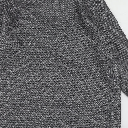 George Womens Silver V-Neck  Polyester Pullover Jumper Size L