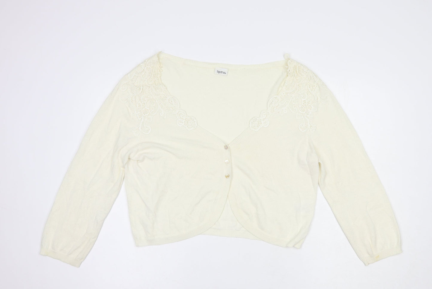 Womens UK Size 20 Together Ivory Cardigan Jumper