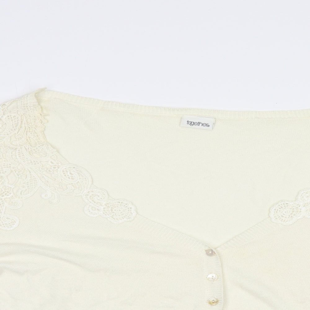 Womens UK Size 20 Together Ivory Cardigan Jumper