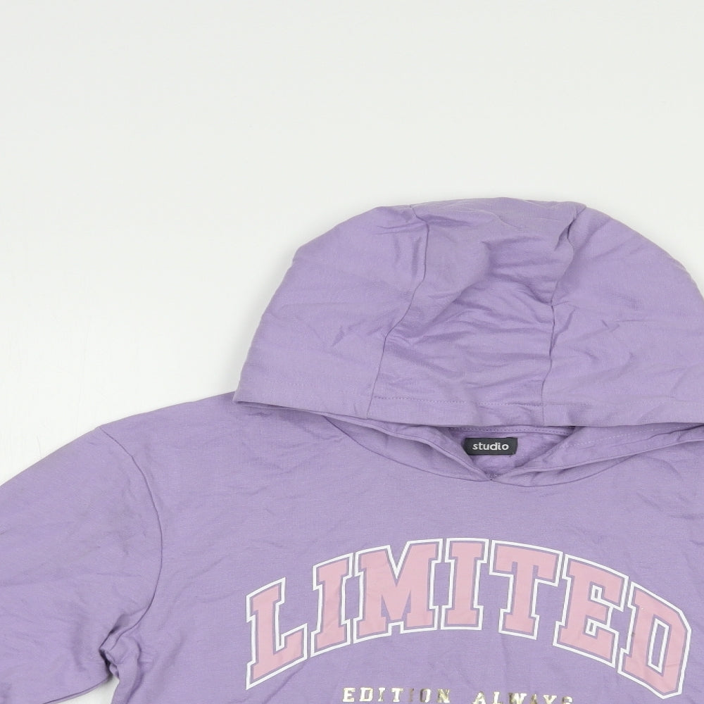 Studio Girls Purple  Cotton Pullover Hoodie Size 14-15 Years  Pullover - Limited