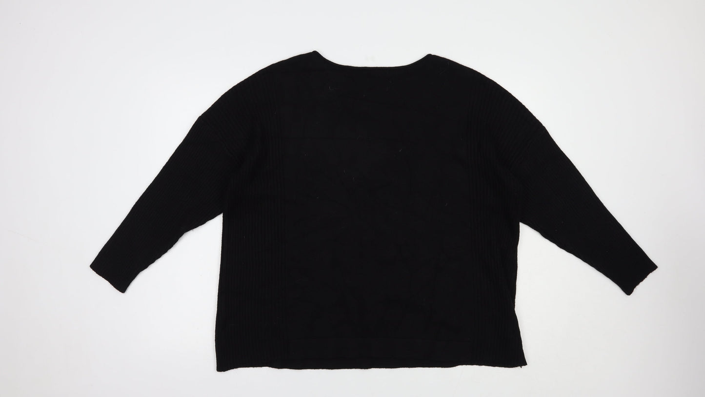 Womens UK Size L Preworn Black Pullover Jumper