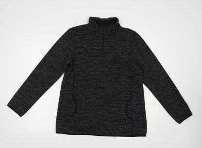 Preworn Womens Grey  Polyester Pullover Sweatshirt Size L  Zip