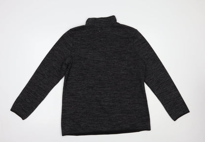 Preworn Womens Grey  Polyester Pullover Sweatshirt Size L  Zip