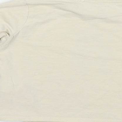 name it Boys Beige  Cotton Pullover T-Shirt Size 2-3 Years Crew Neck Pullover - Bear