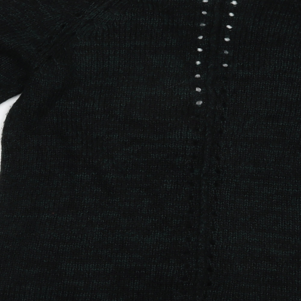 QED London Womens Green V-Neck  Acrylic Cardigan Jumper Size L