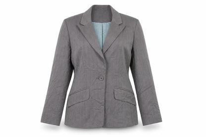 Next Womens Grey Striped  Jacket Blazer Size 10  Button