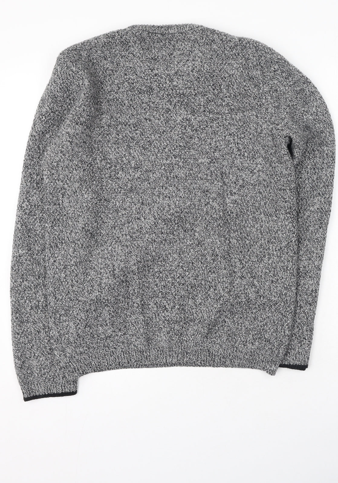 River Island  Mens Grey Round Neck  Acrylic Pullover Jumper Size S