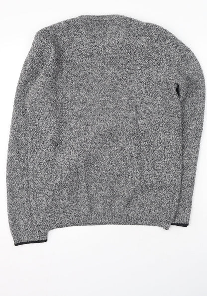 River Island  Mens Grey Round Neck  Acrylic Pullover Jumper Size S