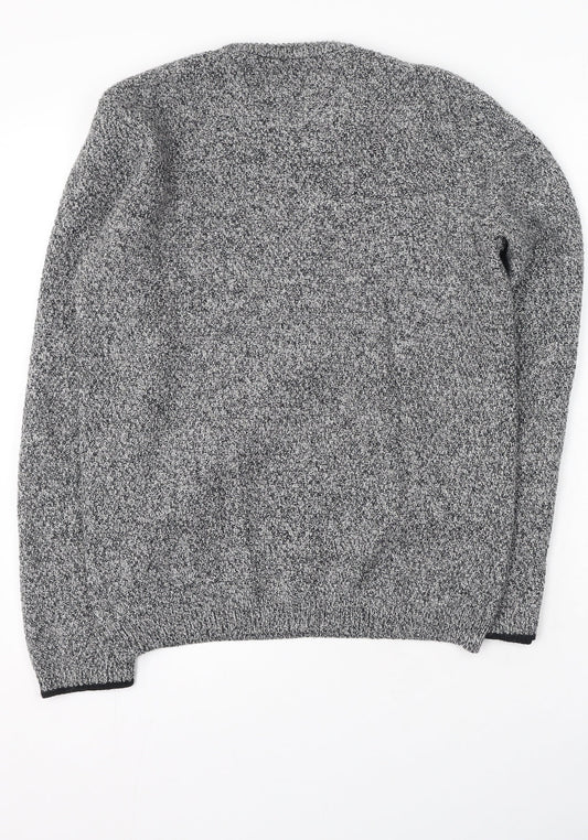 River Island  Mens Grey Round Neck  Acrylic Pullover Jumper Size S