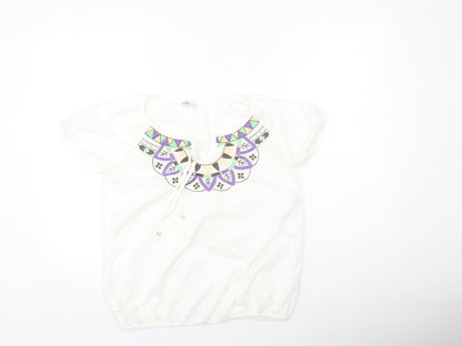 Womens UK Size 10 BHS Multicoloured Basic Blouse